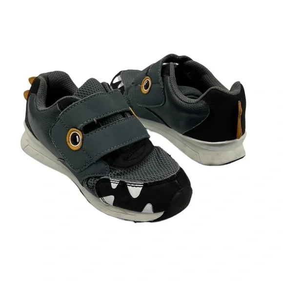 Cat & Jack Gray Shark Hook And Loop Sneakers Size 12 Toddler Boy's - Picture 1 of 9